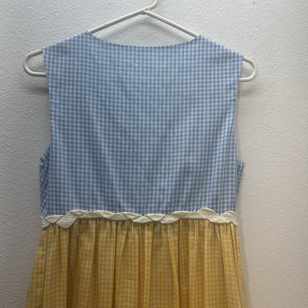 VTG 70s Prairie Dress & Pinafore Eye Candy by the‎ Flaums Cottagecore Gingham S - Picture 15 of 16